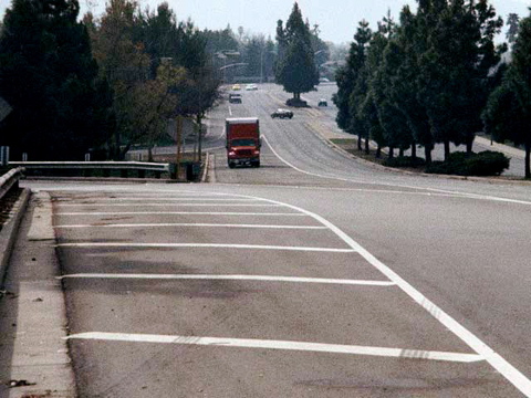 Shoulder is safe for walkers and the parked truck. (looking west, eastbound side)