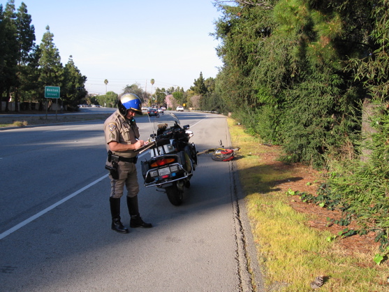 CHP said since I got off my bike for the photo, I'm a pedestrian and getting a ticket.