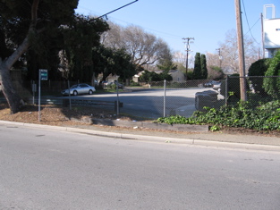 ... access to street is fenced off.