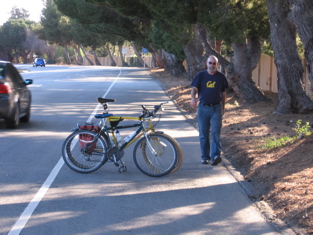 Beyond the"intersection area" the shoulder is so wide (9') that it will hold lengthwise bicycles plus walkers.